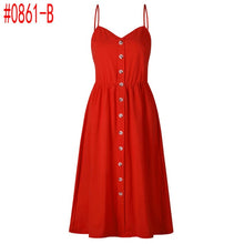 Load image into Gallery viewer, Loose Straps Sleeveless Dress Elegant  Casual - red-que