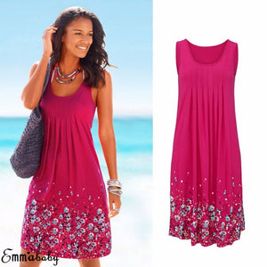 Loose Straps Sleeveless Dress Elegant  Casual - red-que