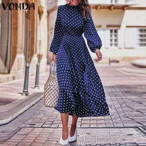 2019 Autumn Dress VONDA - red-que