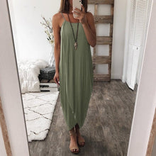 Load image into Gallery viewer, Loose Straps Sleeveless Dress Elegant  Casual - red-que