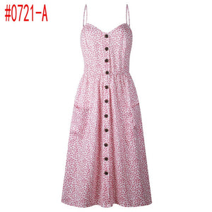 Loose Straps Sleeveless Dress Elegant  Casual - red-que