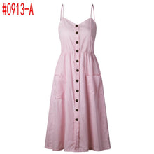 Load image into Gallery viewer, Loose Straps Sleeveless Dress Elegant  Casual - red-que