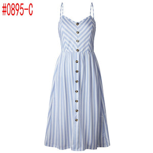 Loose Straps Sleeveless Dress Elegant  Casual - red-que