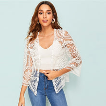 Load image into Gallery viewer, SHEIN Embroidered Longline Kimonos - red-que